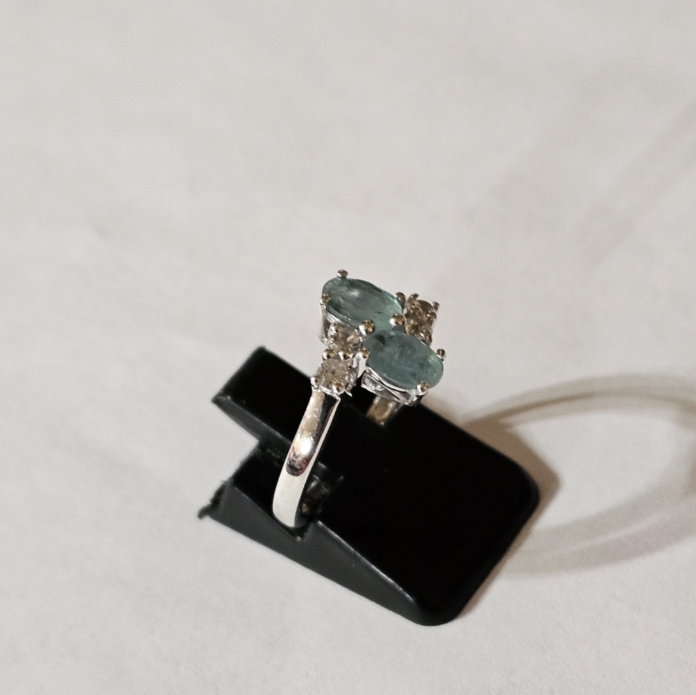 Genuine Grandidierite and Zircon ๐ Platinum over Sterling Silver Sz 6! - Picture 5 of 6